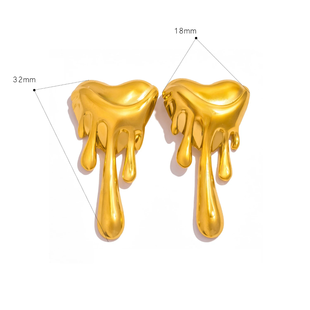 Boucles d'Oreilles Coeur Lave coulante