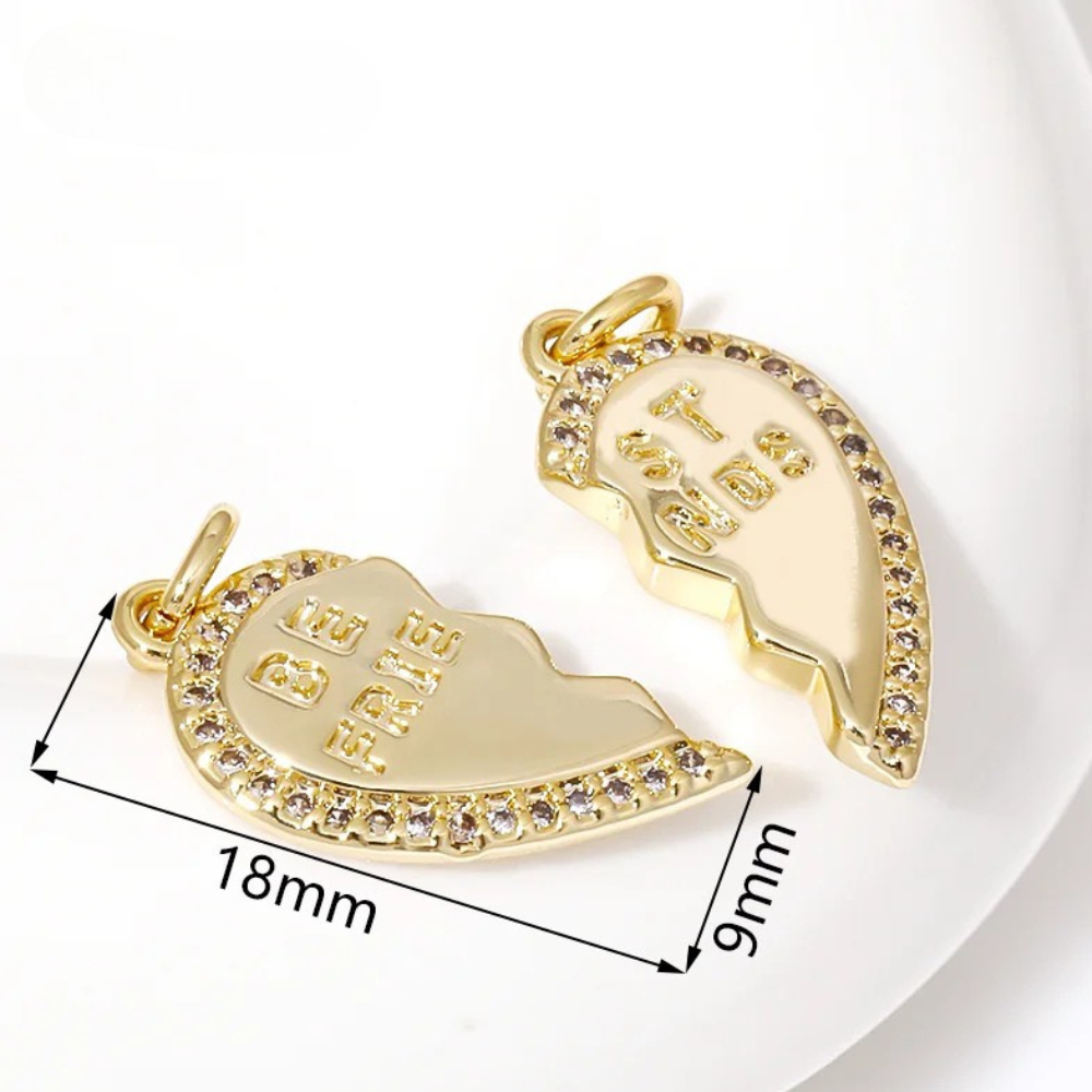 Double Collier Coeur Best Friends diamant