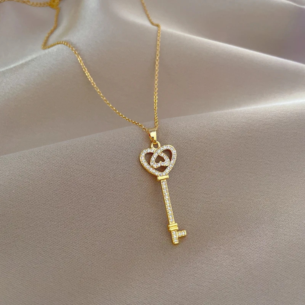 Collier Clé Porte-Bonheur or