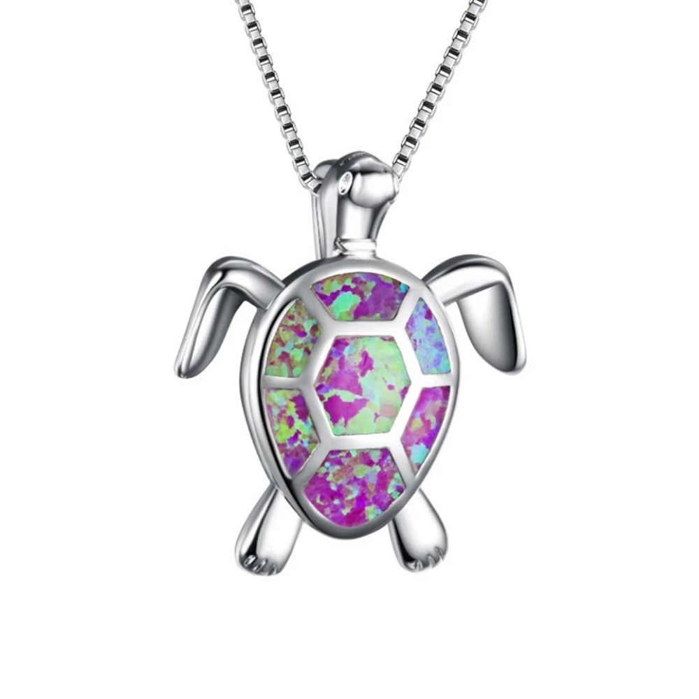 Collier Grenouille Argent et violette