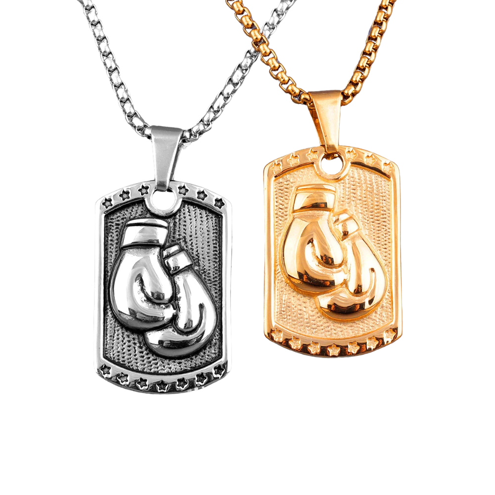 Collier Plaque Gants de Boxe