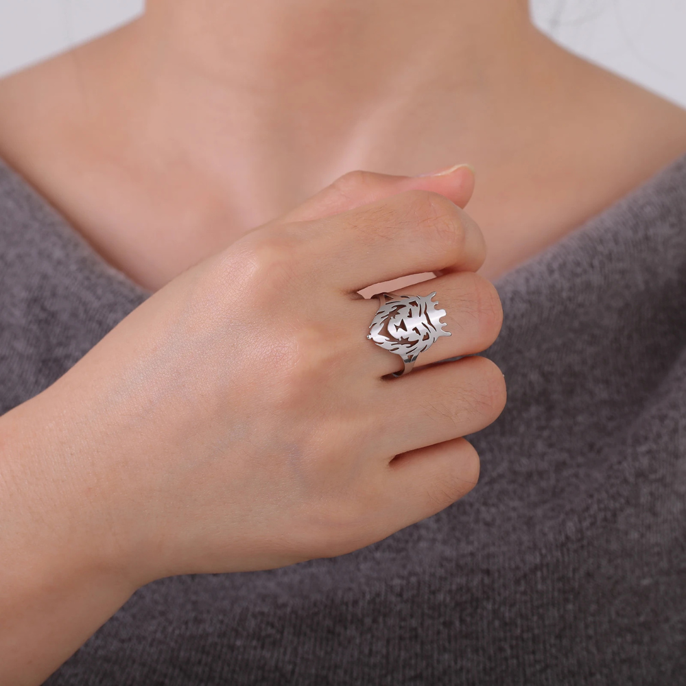 Bague Lion Couronne homme