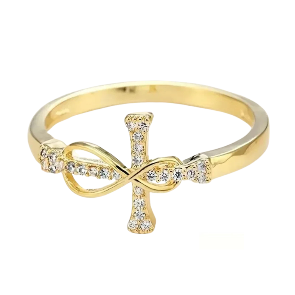 Bague Croix Infini or
