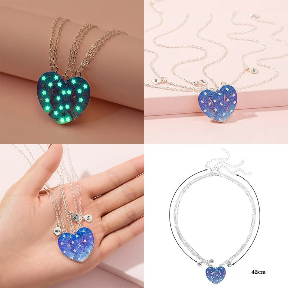 Collier BFF Coeur bleu