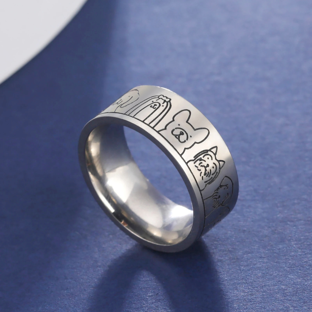 Bague Dessin de Chiens argent