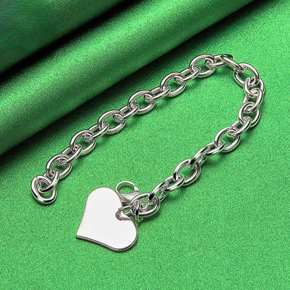 Bracelet Coeur Maillon inox