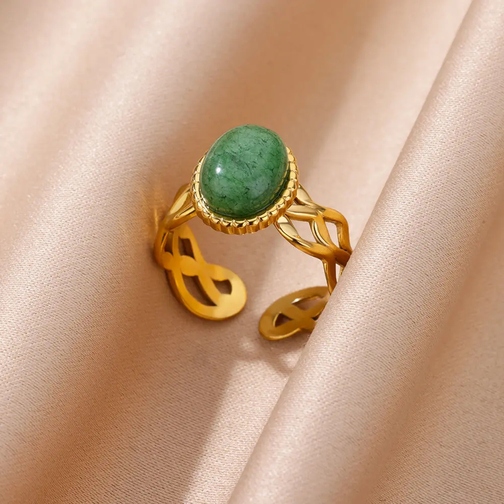 Bague Fantaisie Pierre Verte