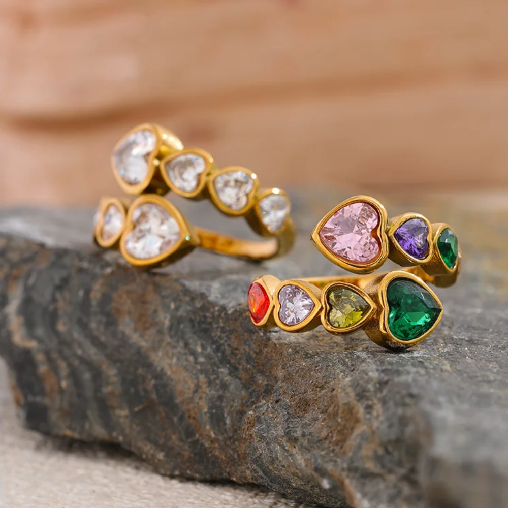 Bague 8 Coeurs Femme or