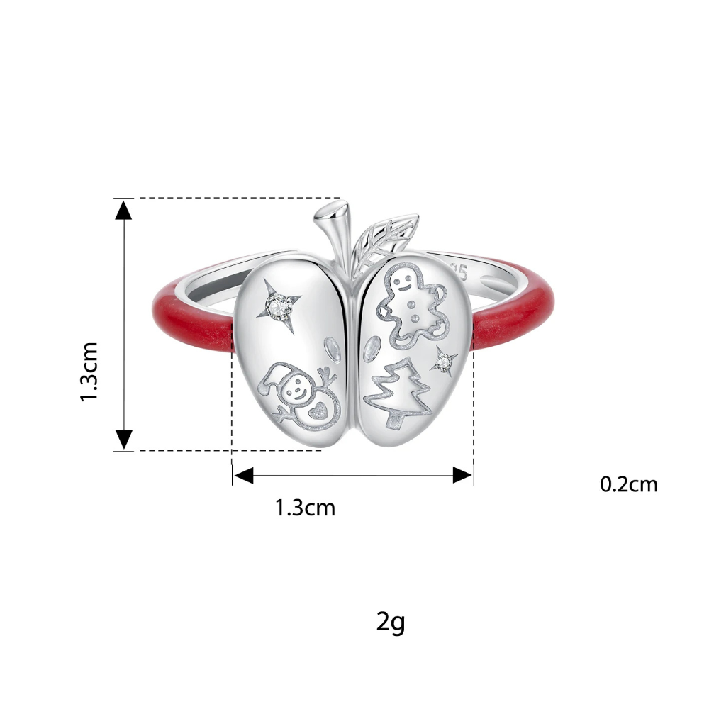 Bague Pomme Noël reglable