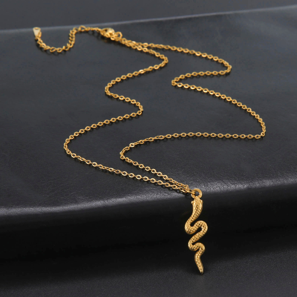 Collier Serpent Fin doré