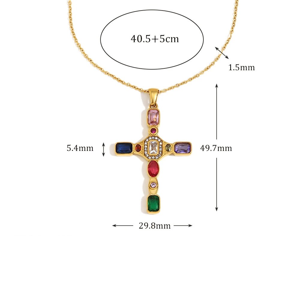 Collier Croix Pierres