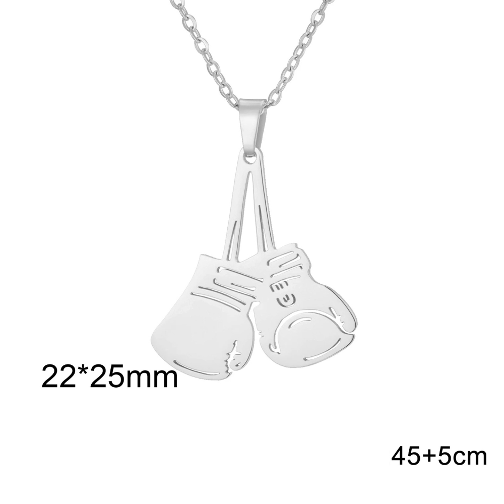Collier Gants de Boxe Femme acier