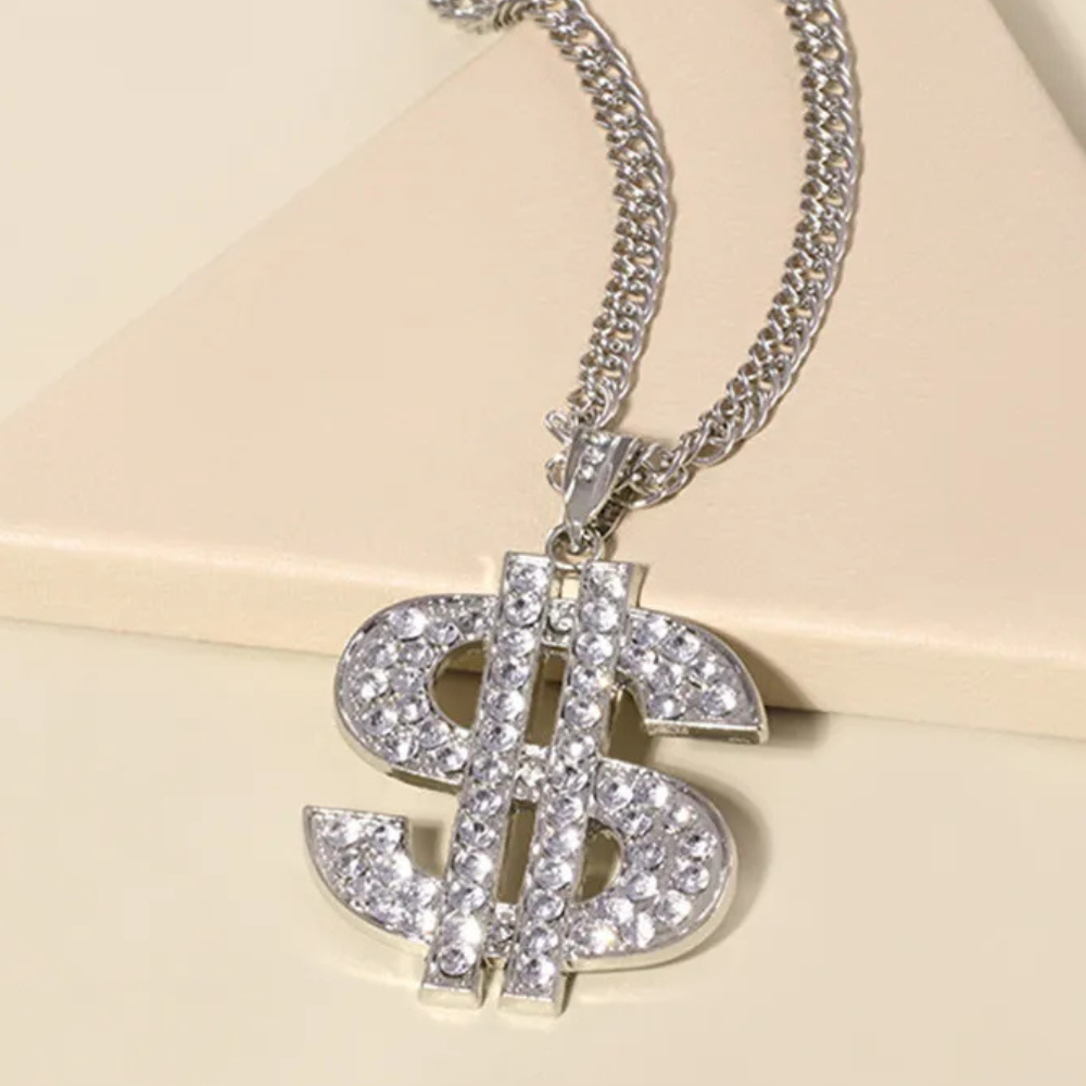 Collier Thug Life Dollar argent