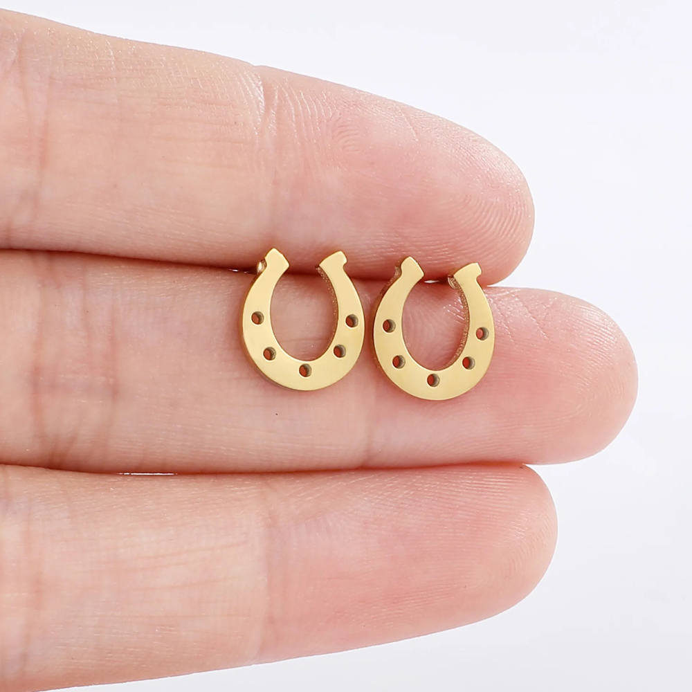 Boucles d'Oreilles Fer à Cheval doré