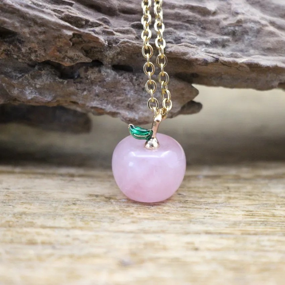 Collier Breloque Pomme rose