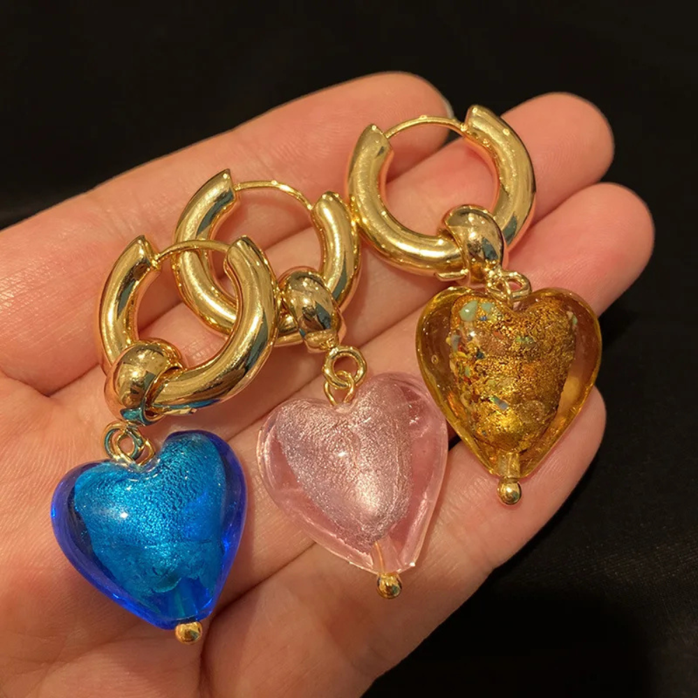 Boucles d'Oreilles Coeur Résine femme