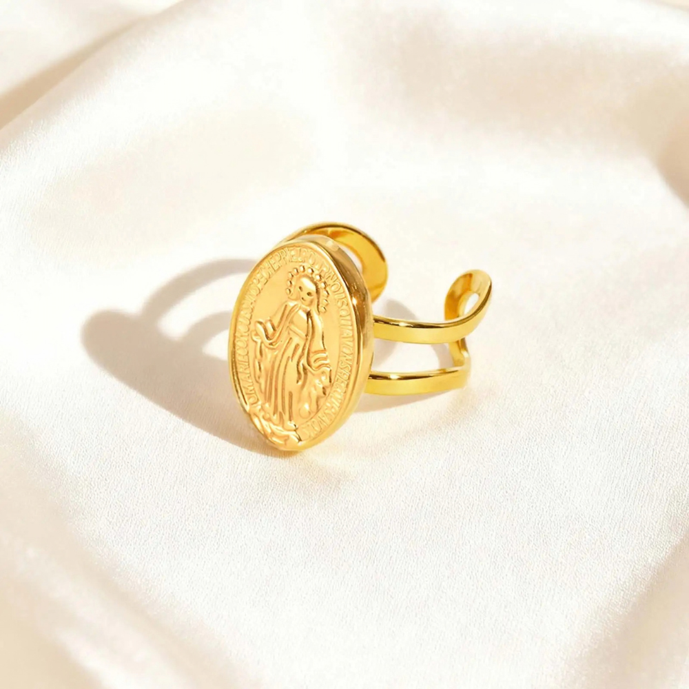Bague Vierge Marie femme or