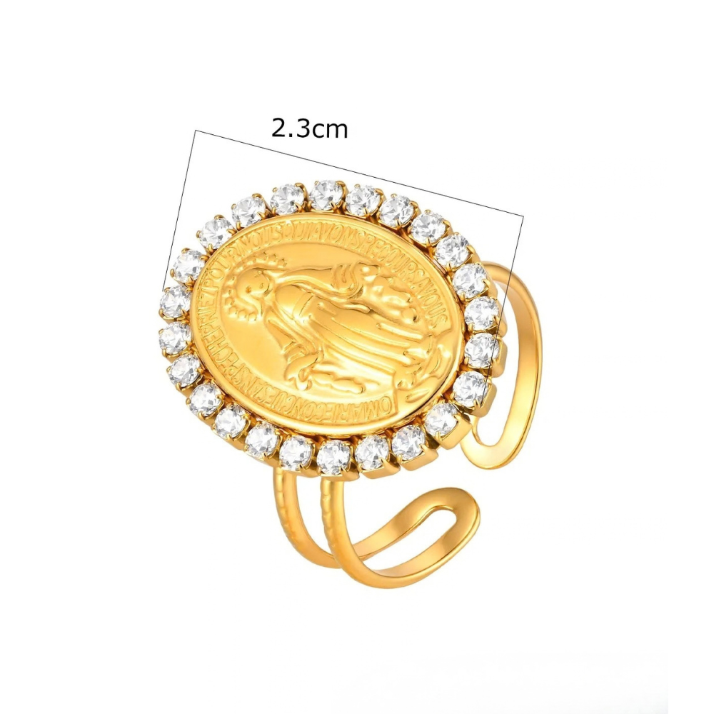 Bague Vierge Marie dorée