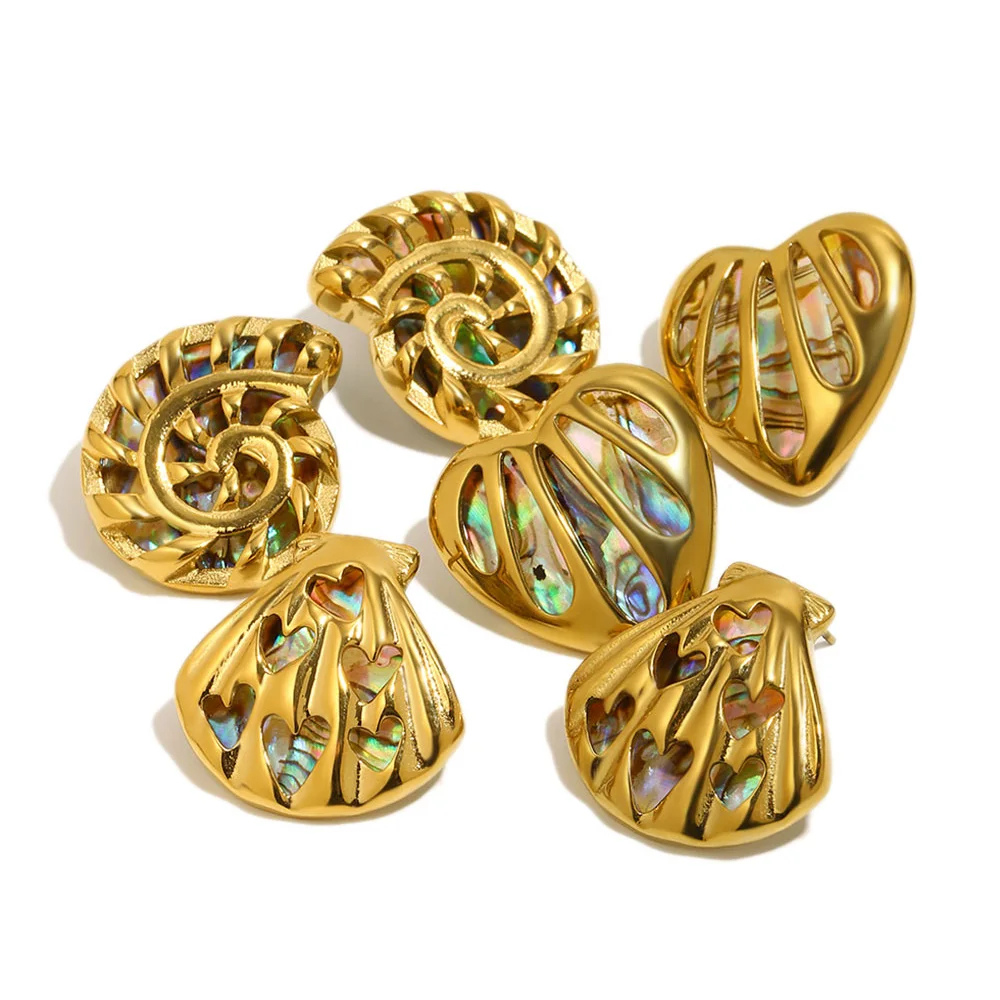 Boucles d'Oreilles Coeur Nacre Multicolore femme