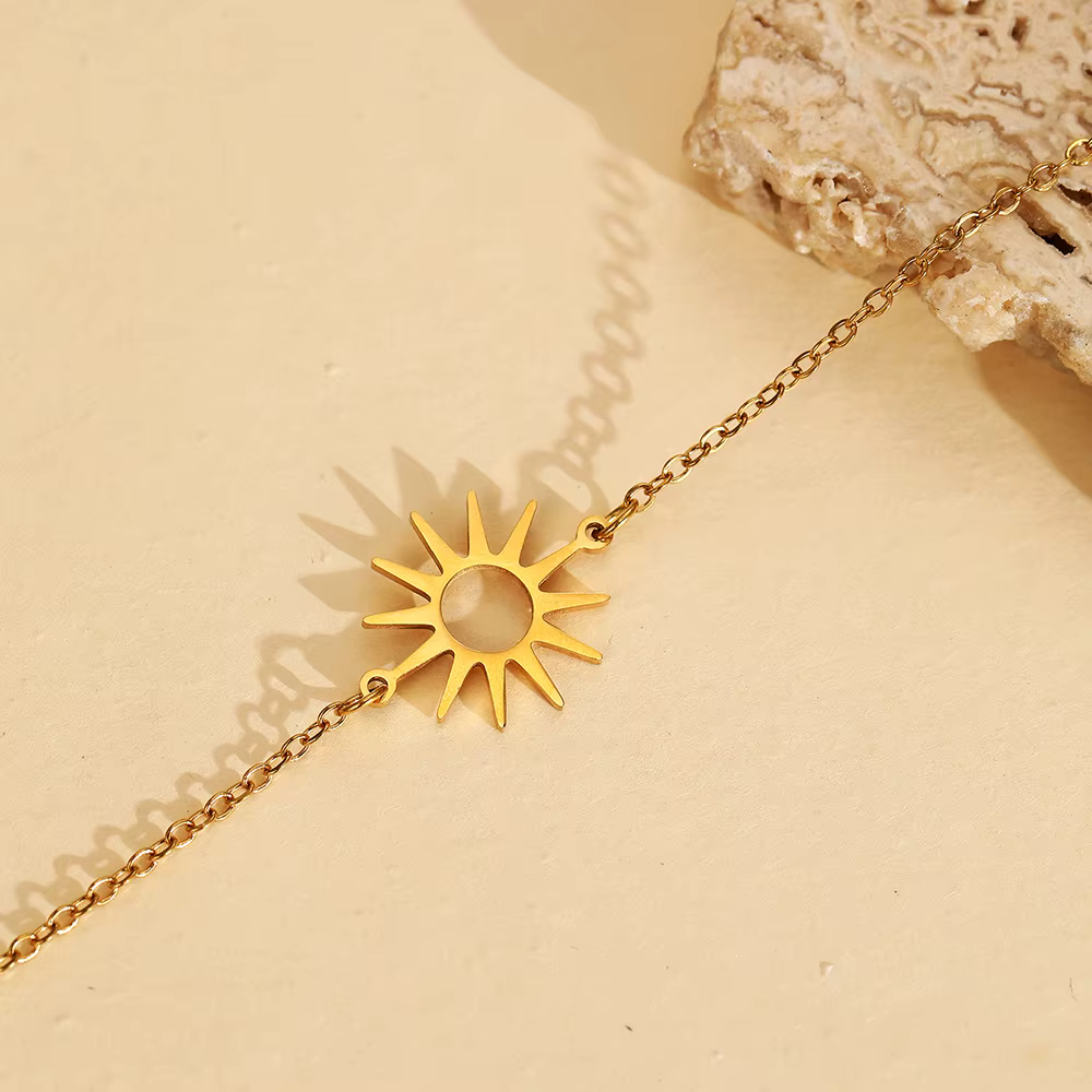 Bracelet Soleil Plaqué Or breloque