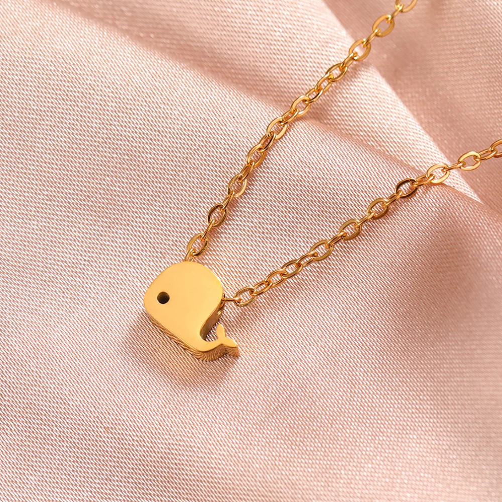 Collier Baleine Femme doré