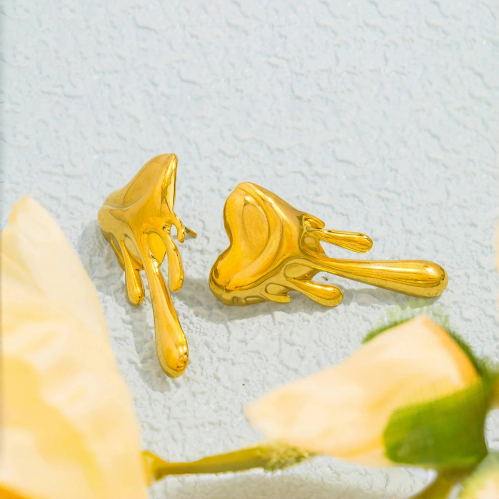 Boucles d'Oreilles Coeur Lave fondante