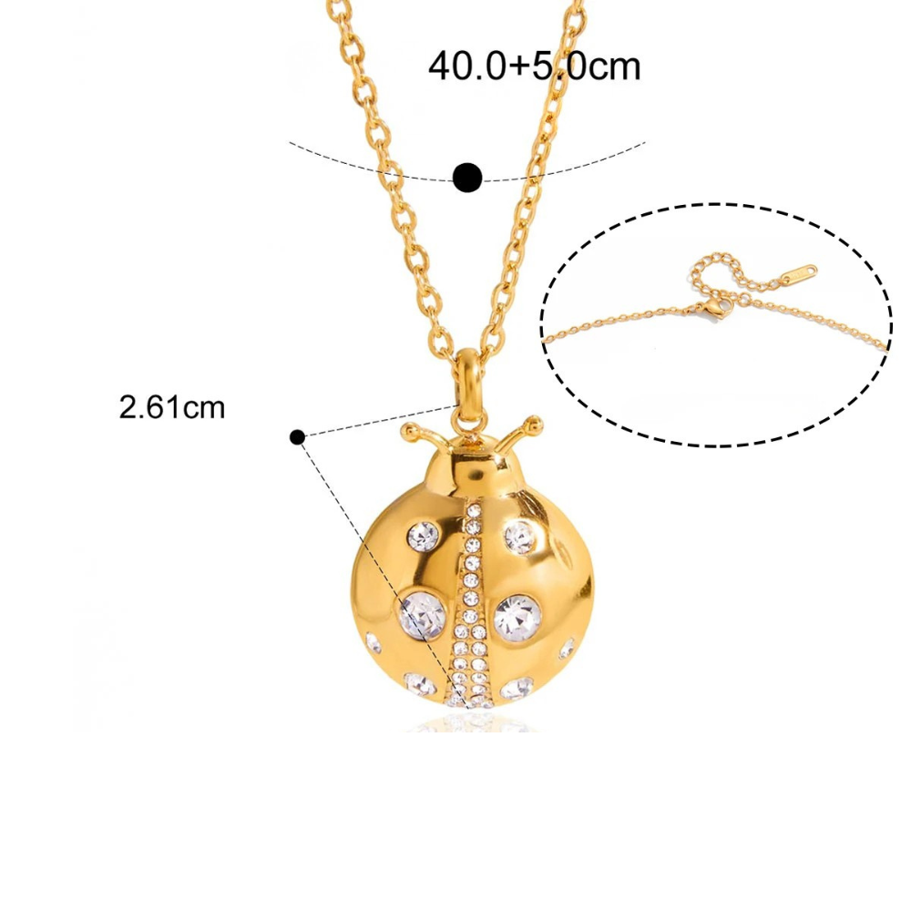 Collier pendentif Coccinelle strass