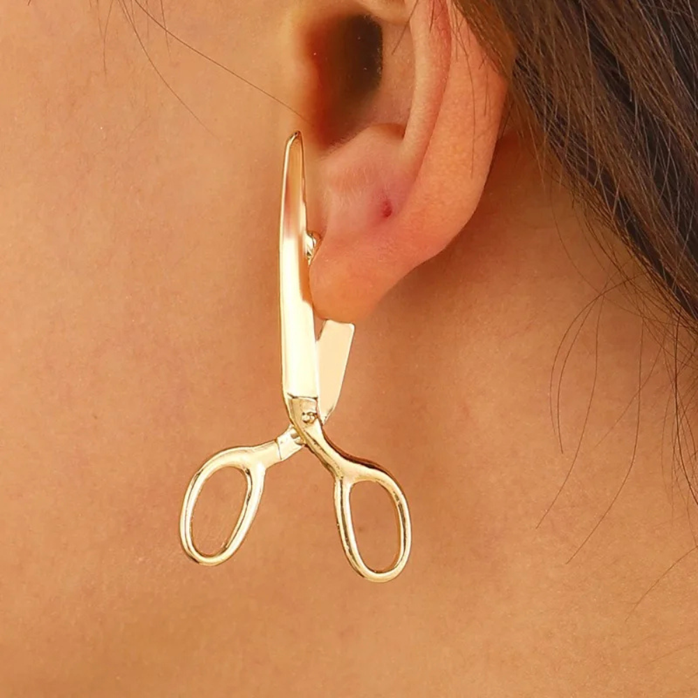 Boucle d'Oreilles Ciseaux or