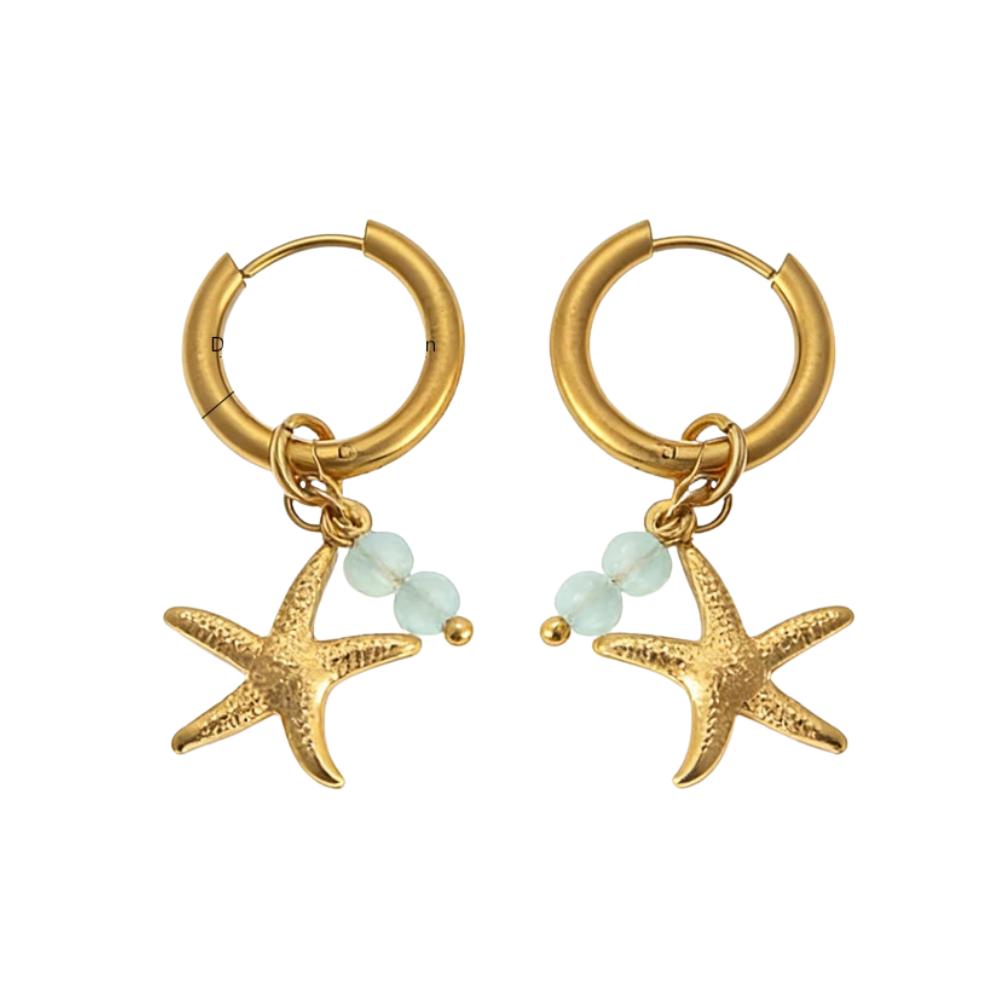 Boucles d'Oreilles Étoile de Mer Bohème femme