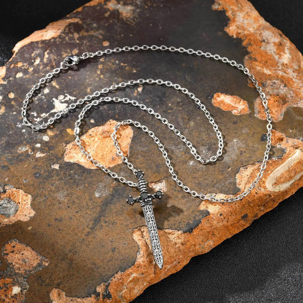 Collier Épée Viking Homme acier inox