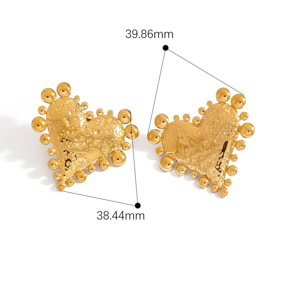 Boucles d'Oreilles Cœur boules