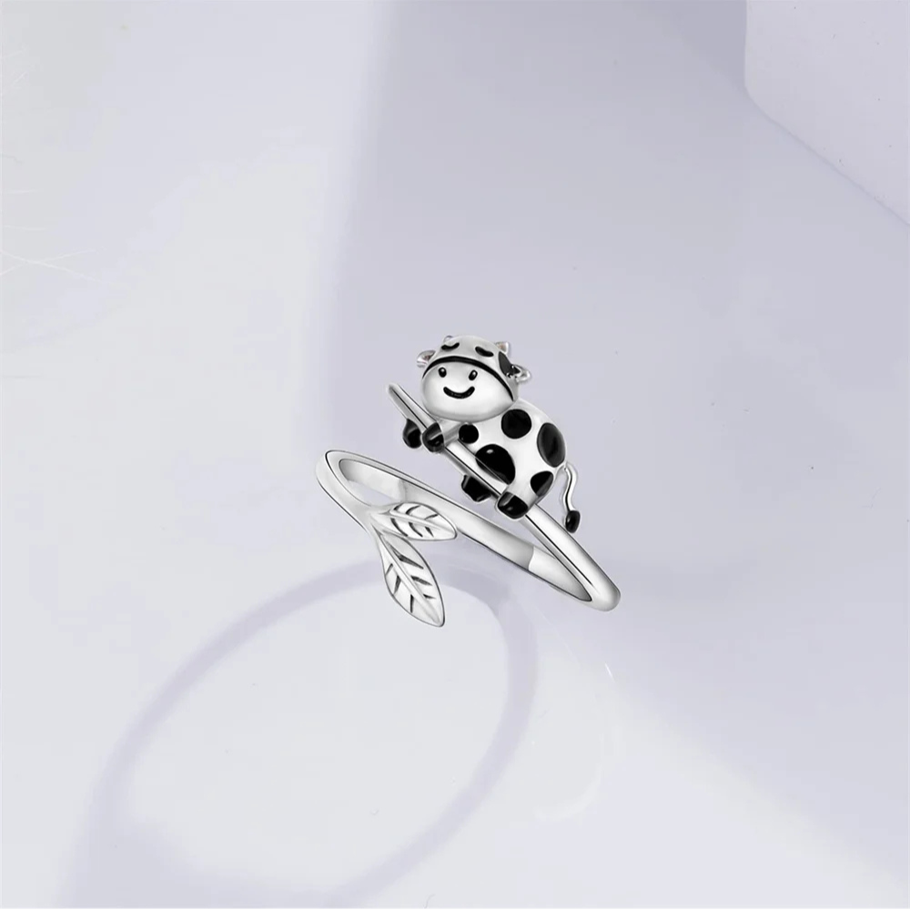 Bague Vache Argent ajustable