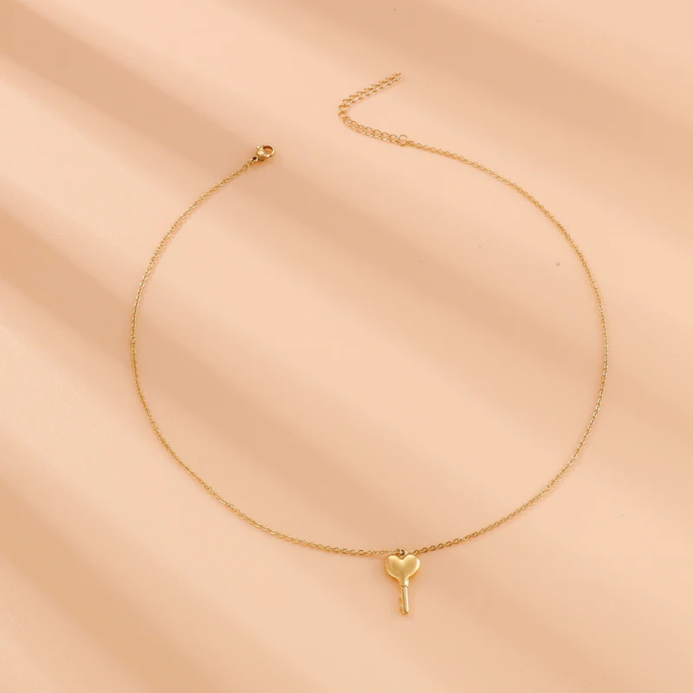Pendentif Clé Cœur collier