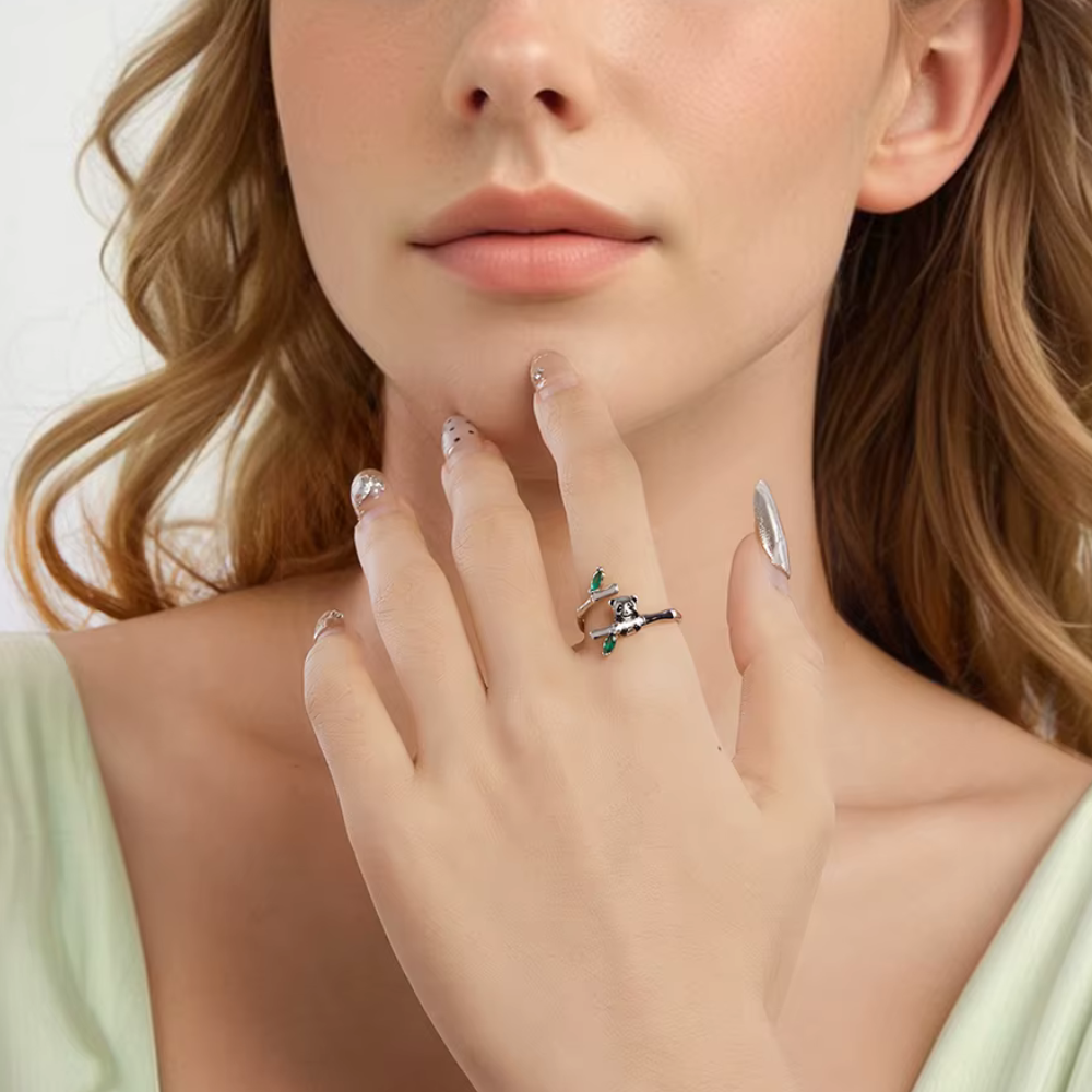 Bague Panda Argent femme