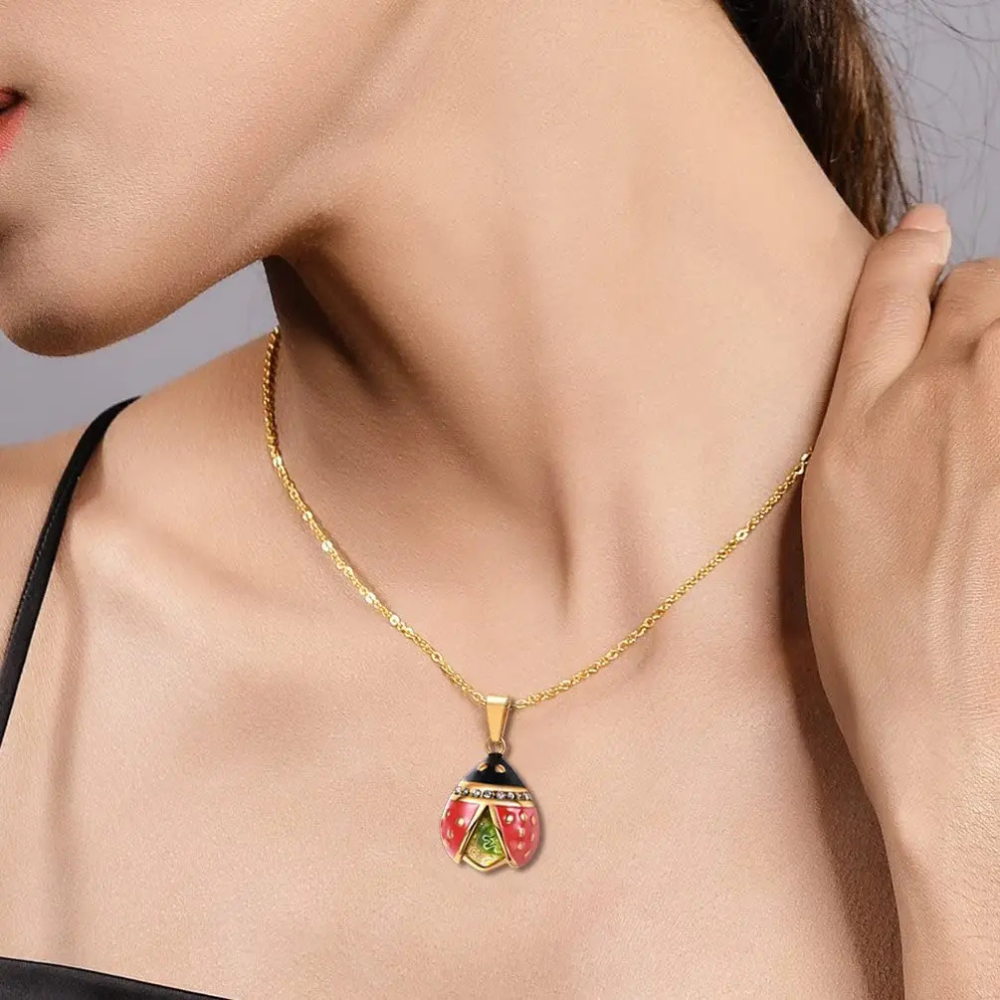 Collier avec Coccinelle or