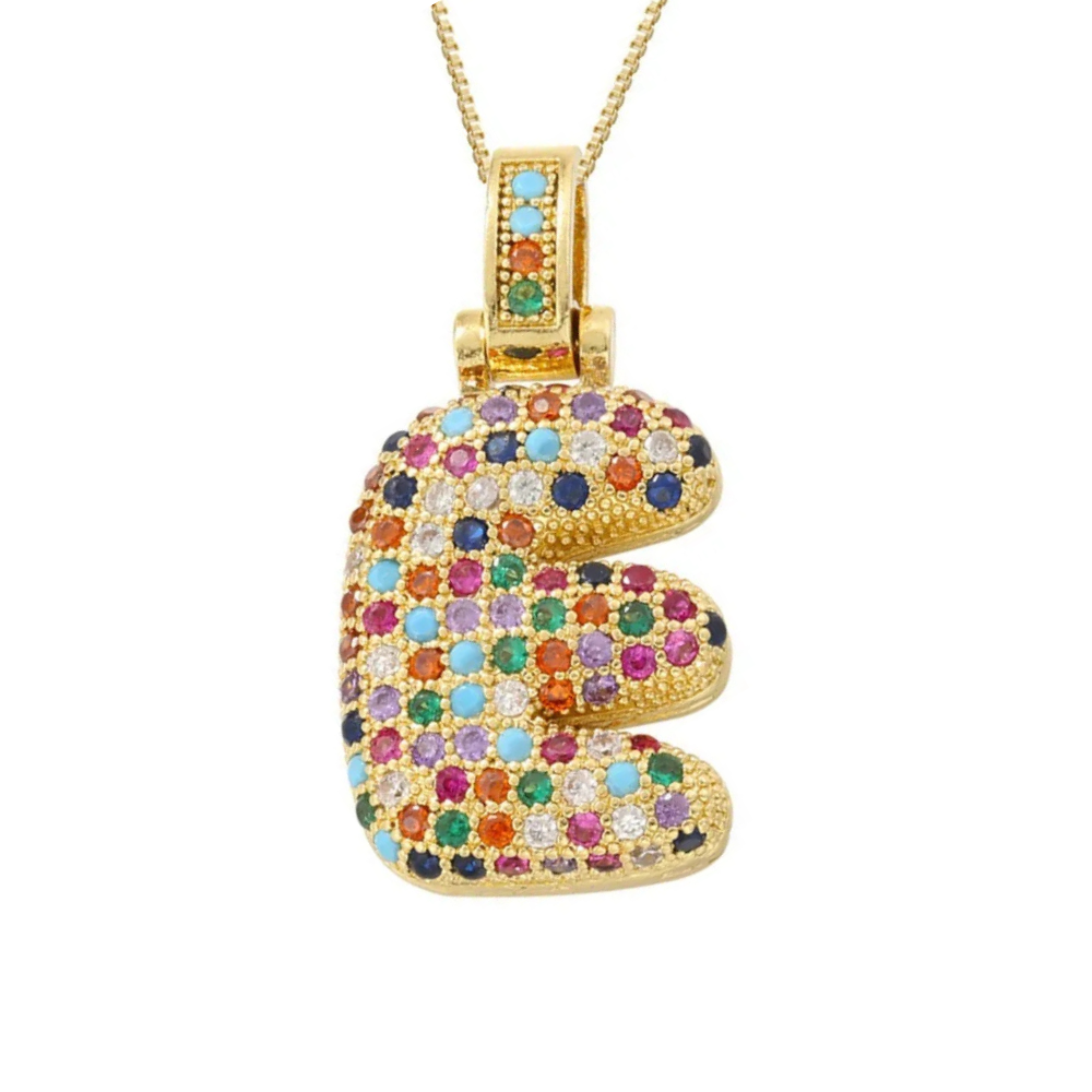 Collier Lettre Bubble Couleur e