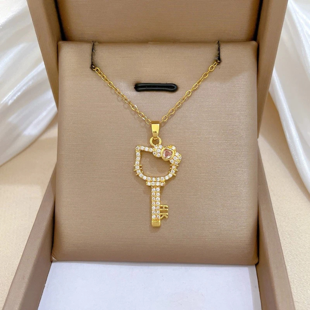 Collier Clé Chat diamant