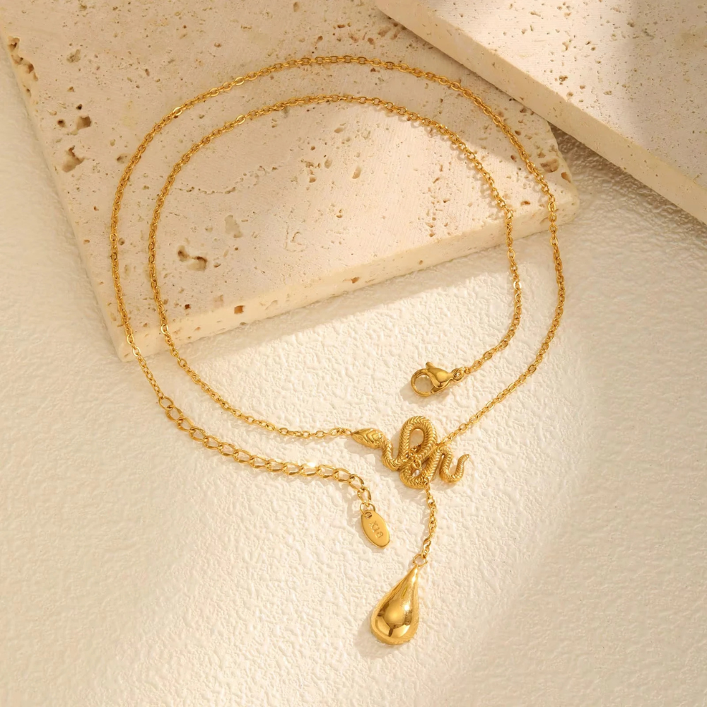Collier Serpent Doré Femme pendentif