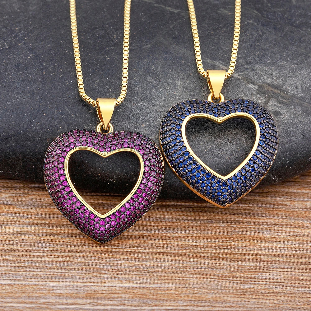 Collier Pendentif Coeur Strass Couleur femme
