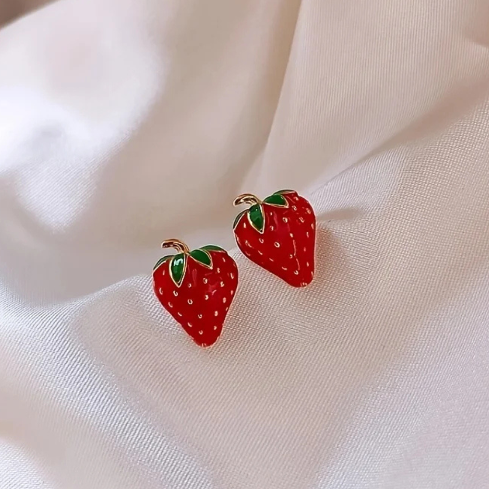 Boucles d'Oreilles Fraise doré