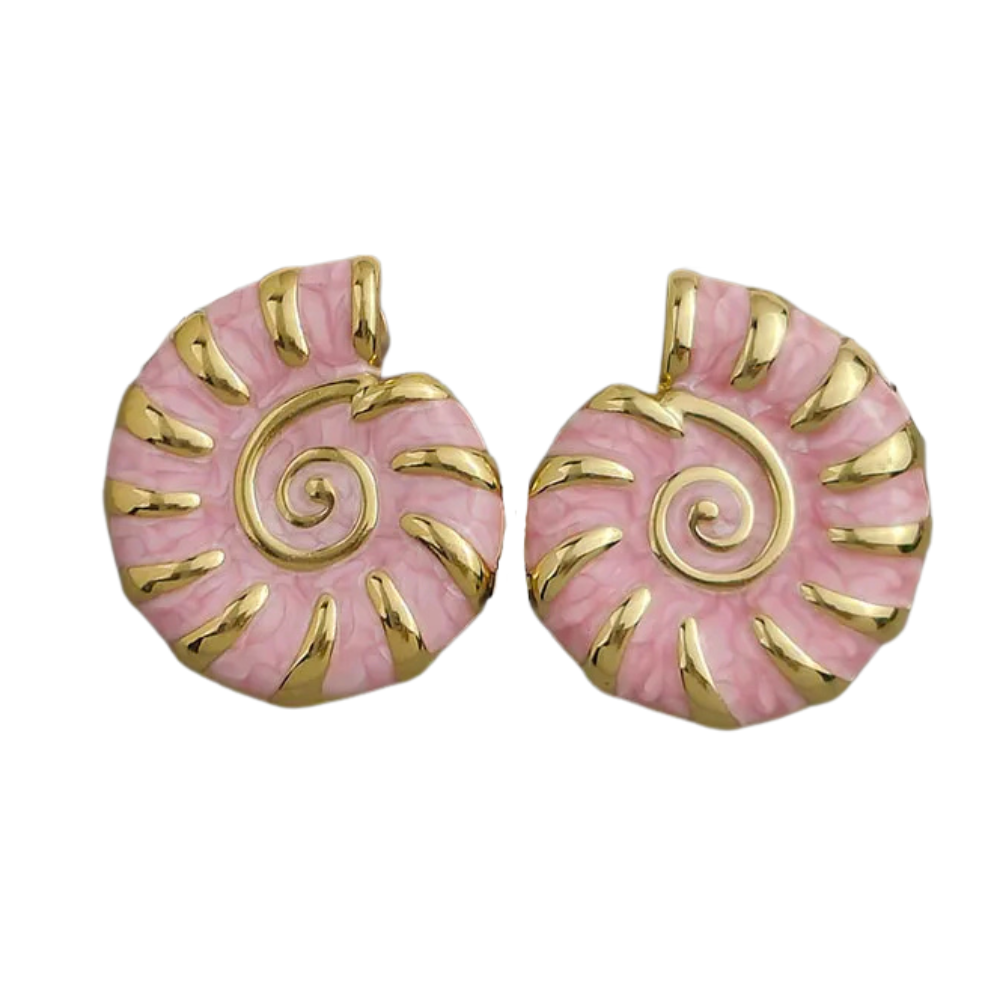 Boucles d'Oreilles Coquillage Or et rose
