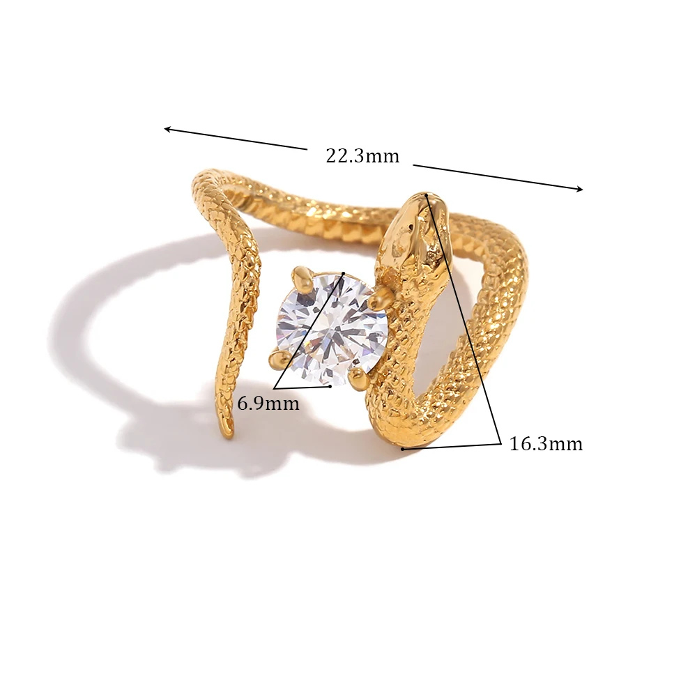 Bague Serpent Diamant doré