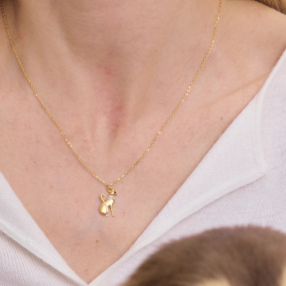 Collier Chat Élégant pendentif