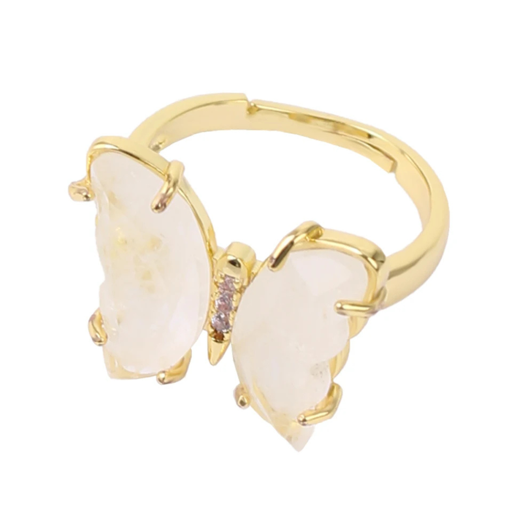 Bague Papillon Pierre Blanche