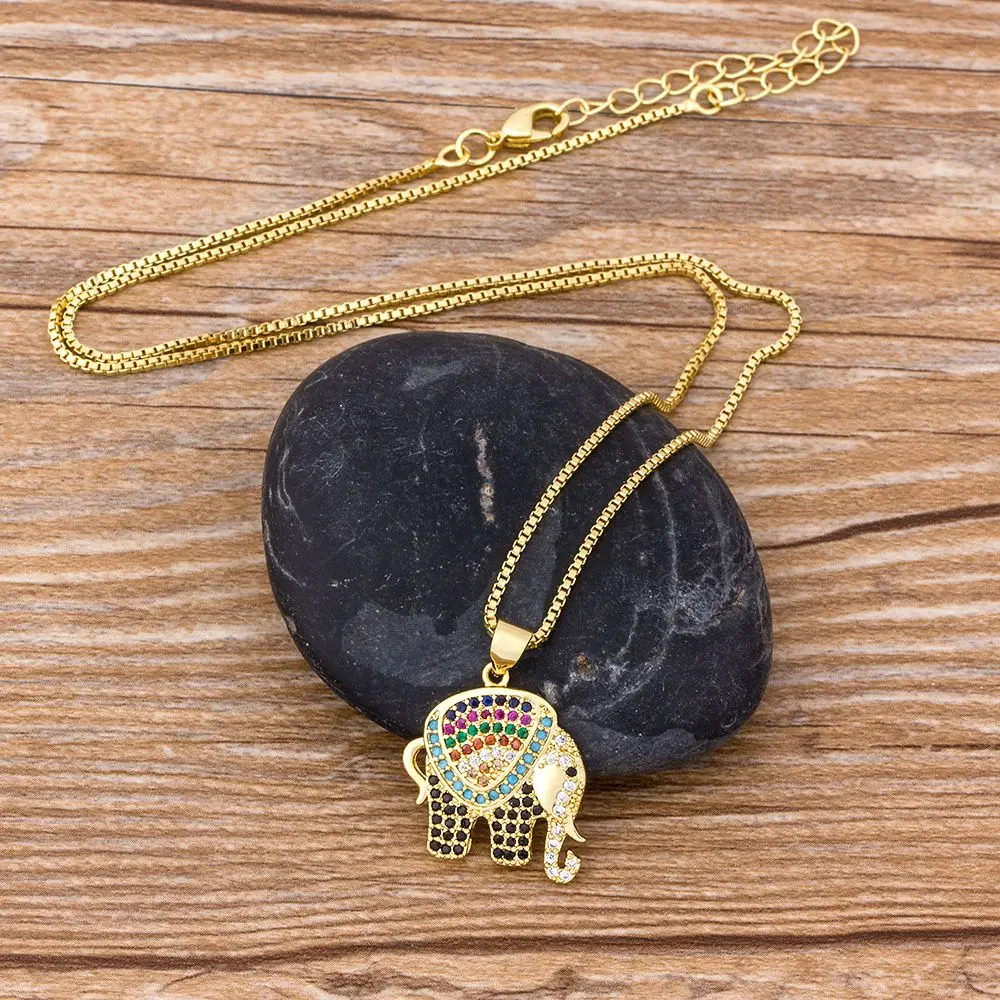 Collier Éléphant Zircon femme