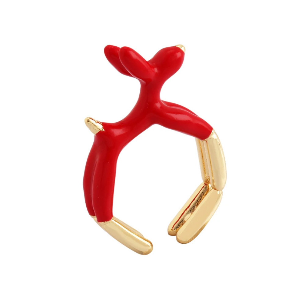 Bague Chien Ballon rouge