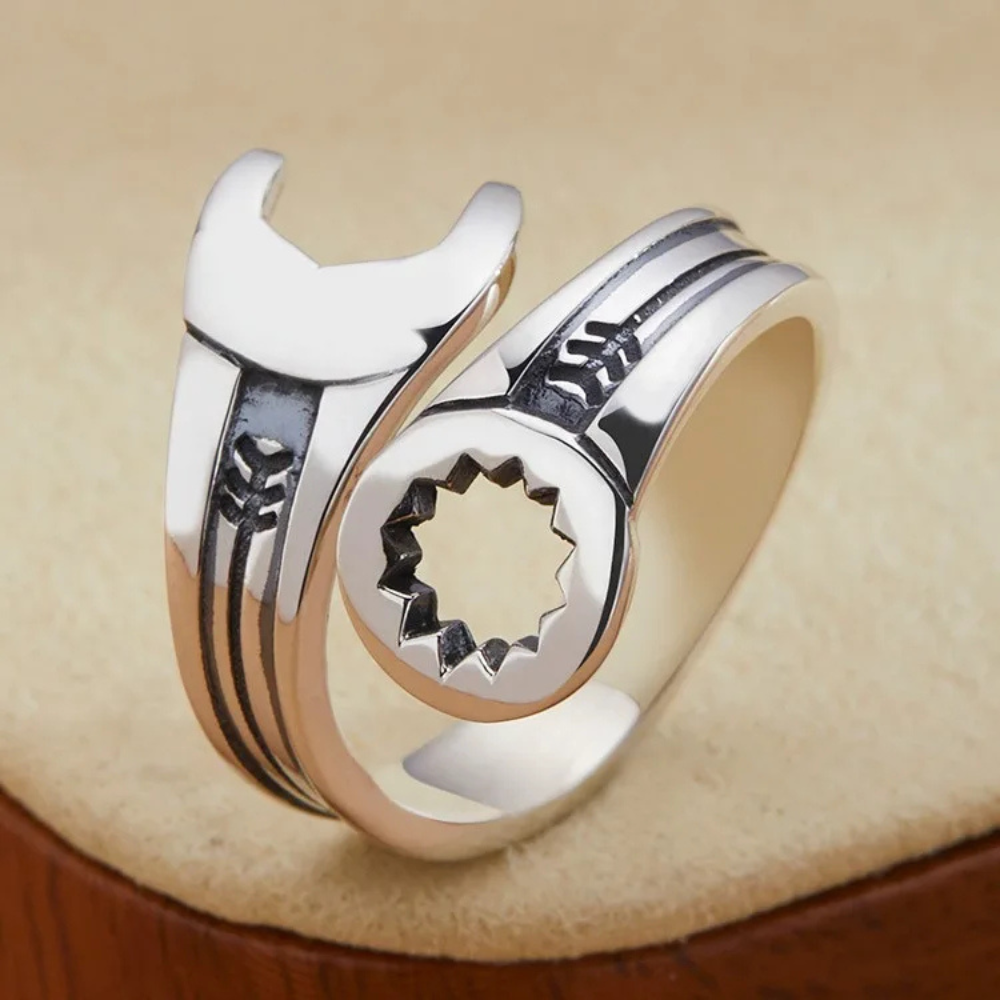 Bague Clé Plate argent