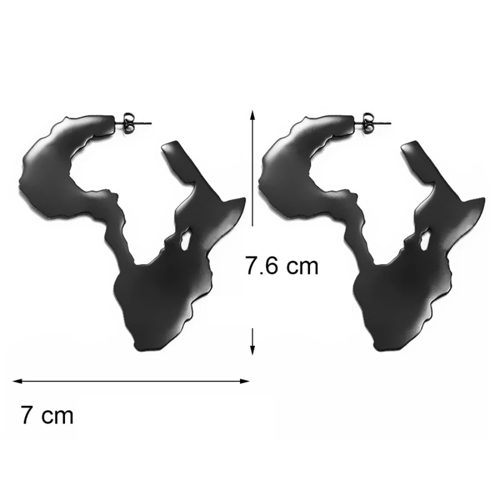 Boucles d'Oreilles Afrique Acier Inoxydable