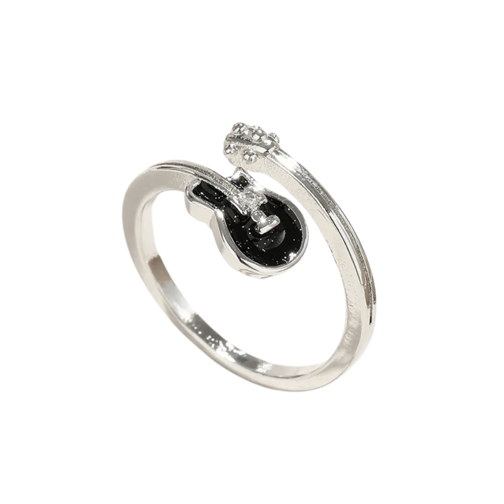 Bague Guitare Argent et Noir