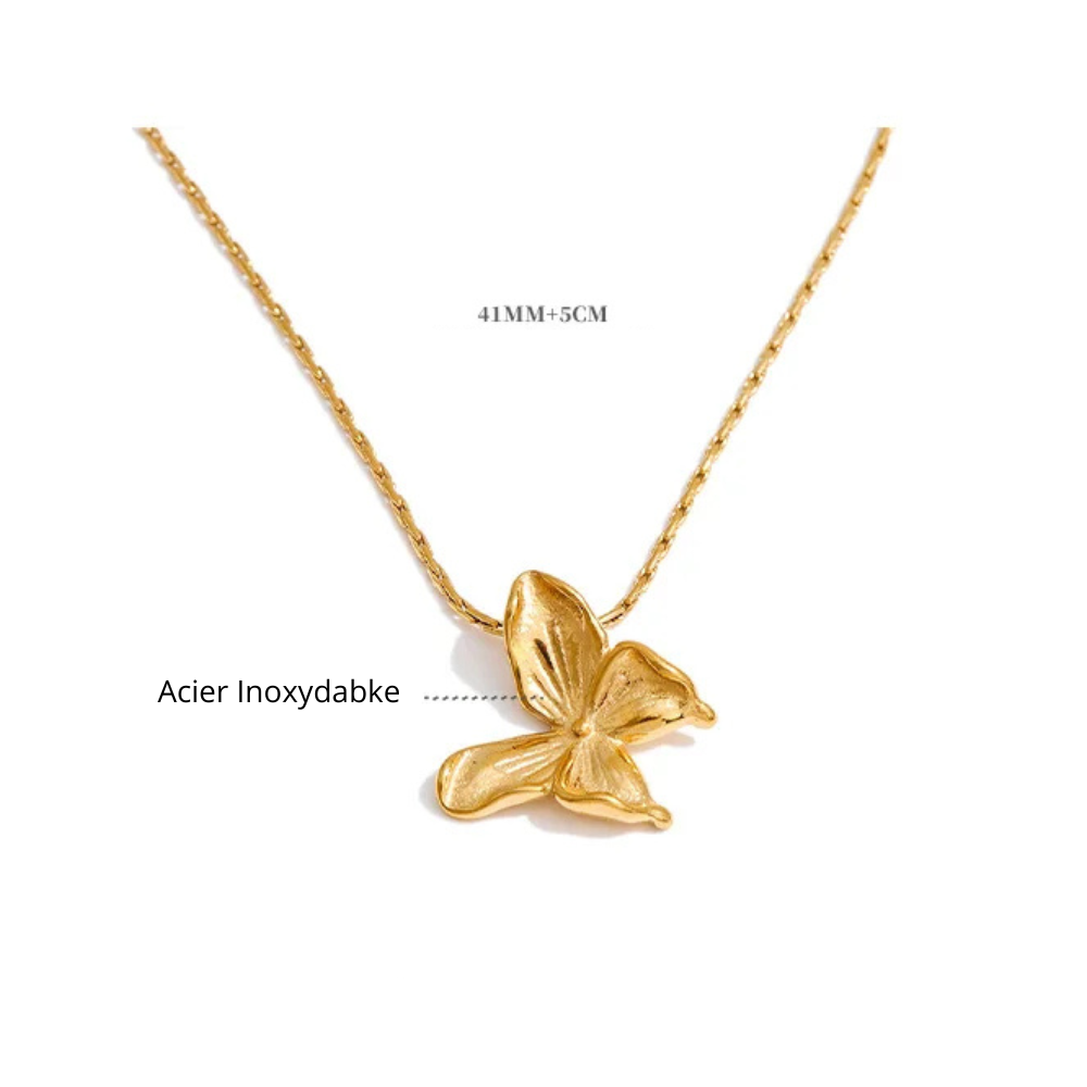 Collier pendentif Papillon acier